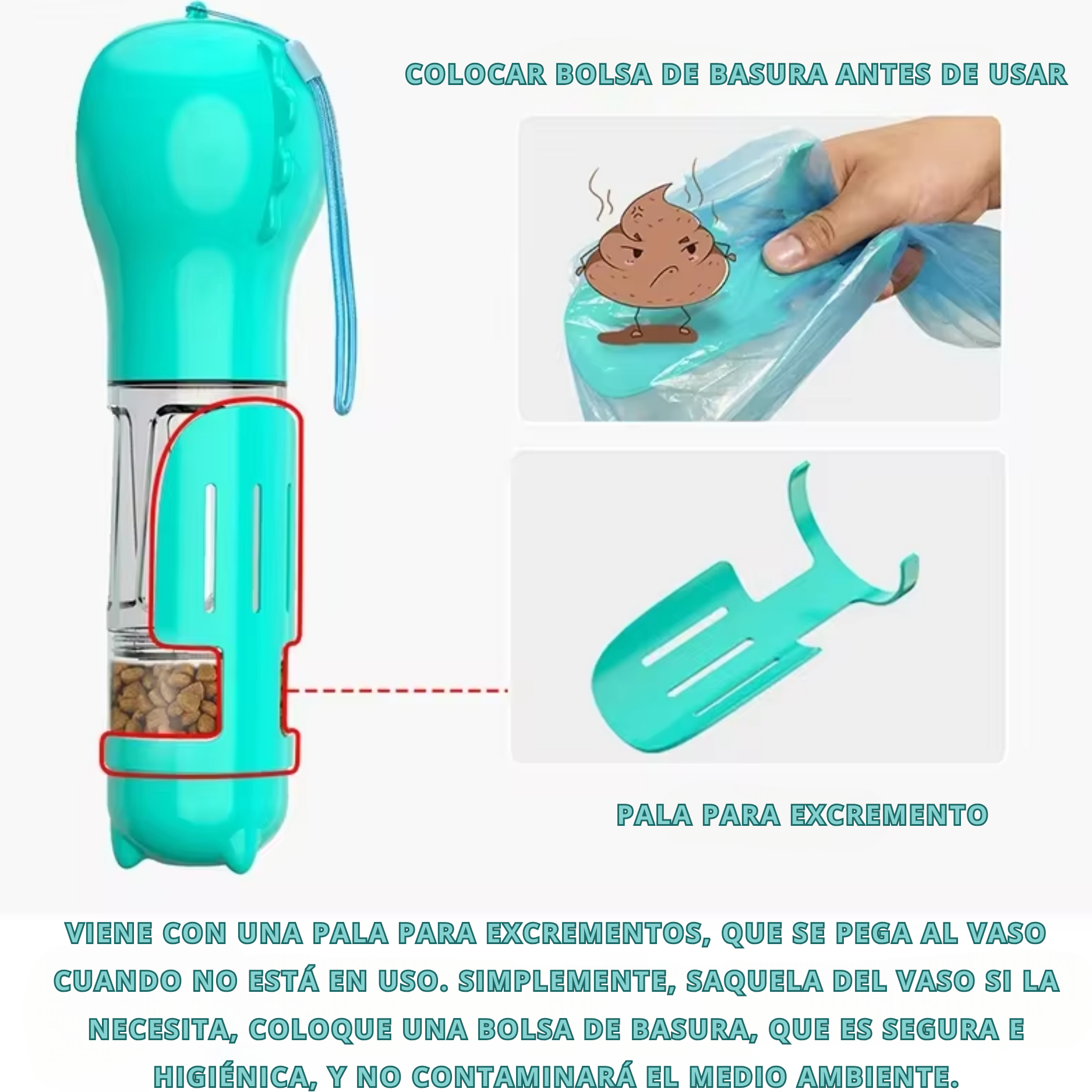 AquaPet™ - Botella de agua portátil para perros y gatos.